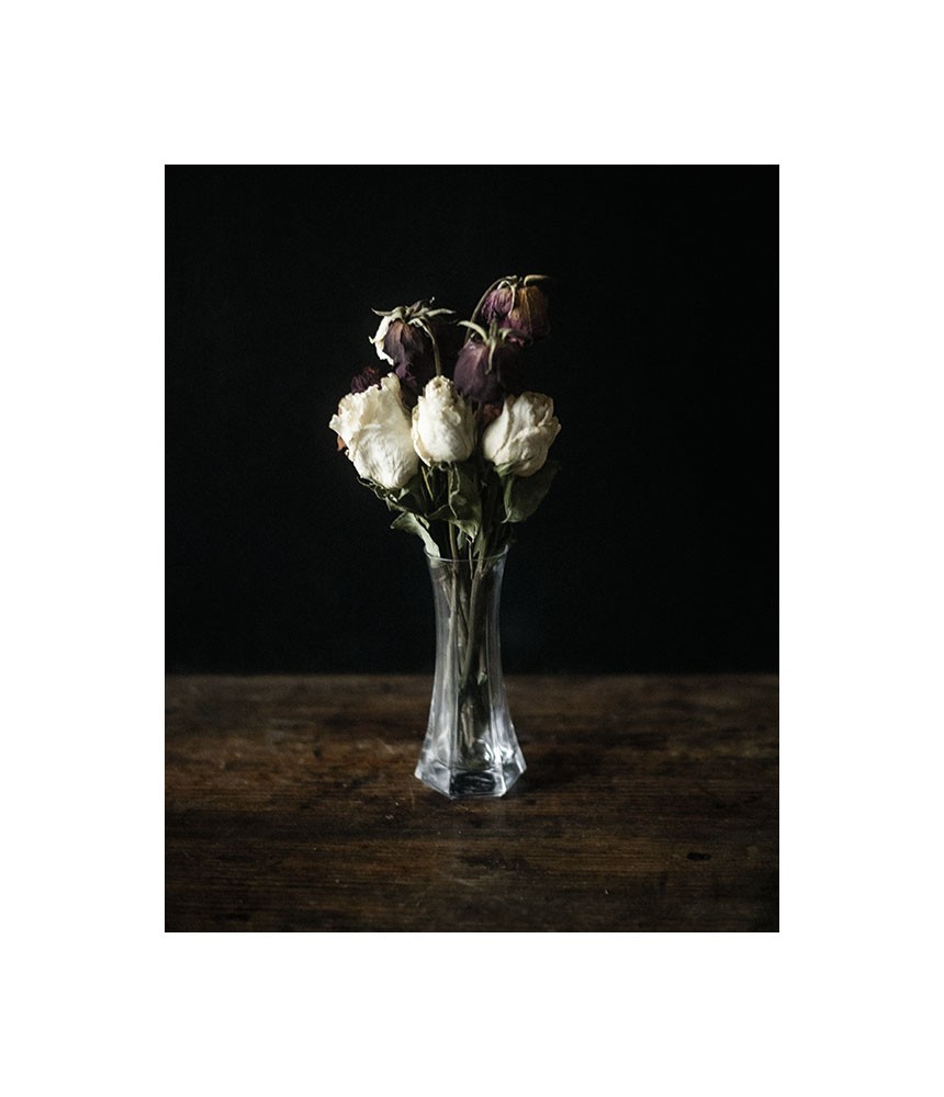 Bouquet de roses, blanches et noires